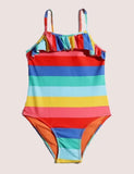 Costume da bagno a righe arcobaleno