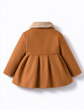 Caramel Bow Wool Coat