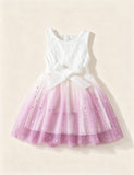 Sleeveless Gradient Star Tulle Princess Dress