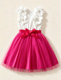 Sleeveless 3D Flower Bow Princess Dress