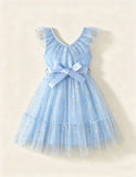 Multi-color Peach Heart Neck Splicing Sequined Tulle Dress