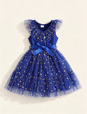 Multi-color Peach Heart Neck Splicing Sequined Tulle Dress